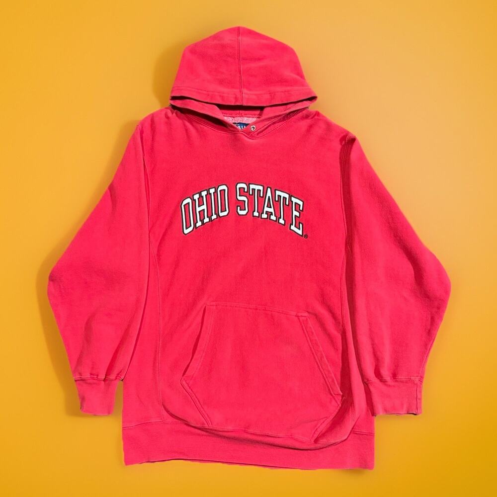 Vintage Ohio State Buckeyes Hoodie Mens Medium Red Sweater Steve And Barrys 90s